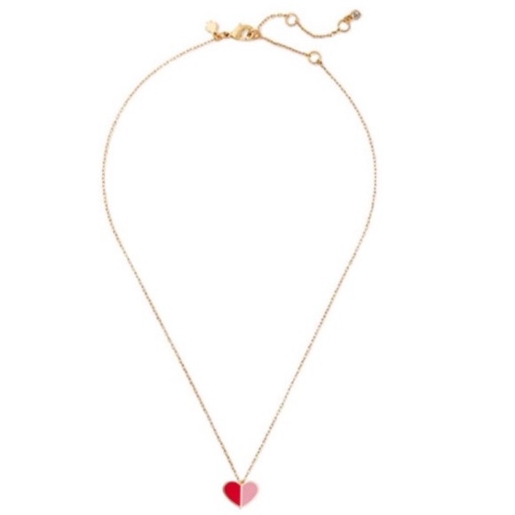 KATE SPADE ♠️ Heritage Heart Red/Pink Necklace - Picture 3 of 7